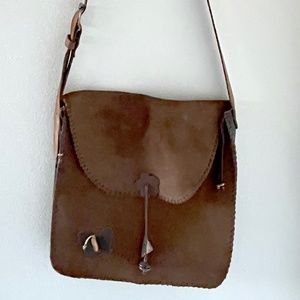 Hand Made Brown Leather Messenger Bag